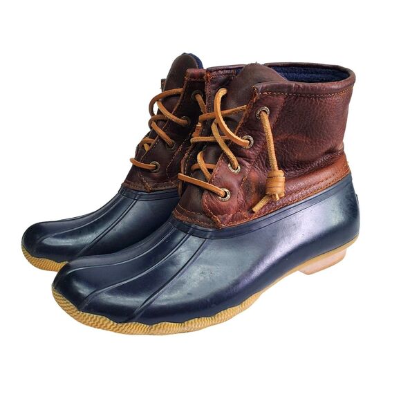 Sperry Top Sider Duck Boots Womens 6.5 Waterproof Blue Brown Casual Gardening - Picture 2 of 8